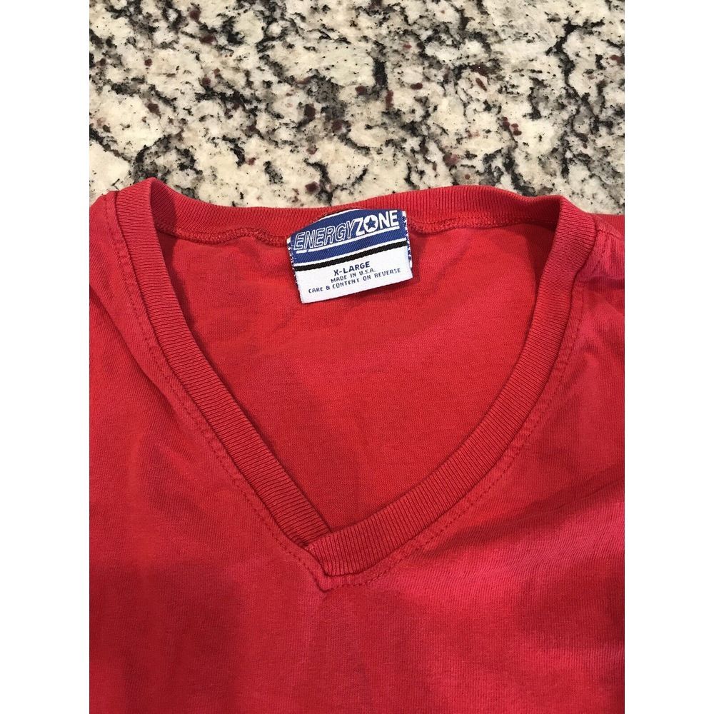 Energy zone T-shirt XL V-neck red men's